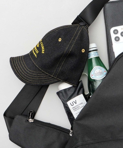 A.M.S.(エーエムエス)の「ステッチ デニム ロゴ刺繍 アンパイアキャップ(キャップ・メンズ・ネイビー/ブラック・FREE)」の14枚目の写真