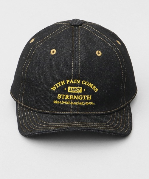 A.M.S.(エーエムエス)の「ステッチ デニム ロゴ刺繍 アンパイアキャップ(キャップ・メンズ・ネイビー/ブラック・FREE)」の21枚目の写真