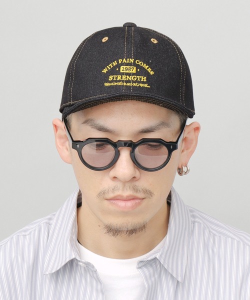 A.M.S.(エーエムエス)の「ステッチ デニム ロゴ刺繍 アンパイアキャップ(キャップ・メンズ・ネイビー/ブラック・FREE)」の18枚目の写真