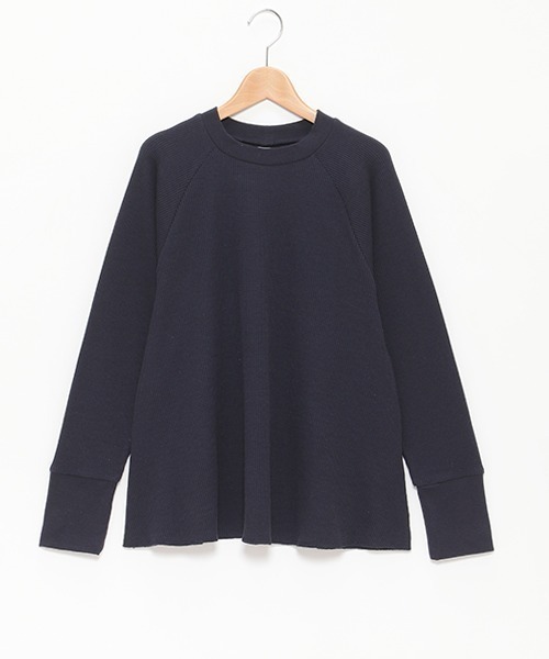 petit main LIEN(プティマインリアン)の「【LADIES】ワッフルロングスリーブT(Tシャツ/カットソー・レディース・ライトグリーン/ネイビー/オフホワイト/トップグレー/ラベンダー・FREE)」の4枚目の写真
