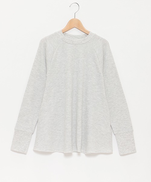 petit main LIEN(プティマインリアン)の「【LADIES】ワッフルロングスリーブT(Tシャツ/カットソー・レディース・ライトグリーン/ネイビー/オフホワイト/トップグレー/ラベンダー・FREE)」の2枚目の写真