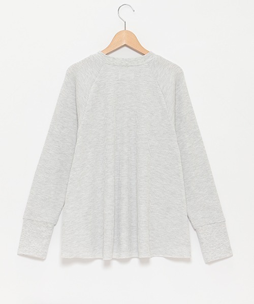 petit main LIEN(プティマインリアン)の「【LADIES】ワッフルロングスリーブT(Tシャツ/カットソー・レディース・ライトグリーン/ネイビー/オフホワイト/トップグレー/ラベンダー・FREE)」の7枚目の写真