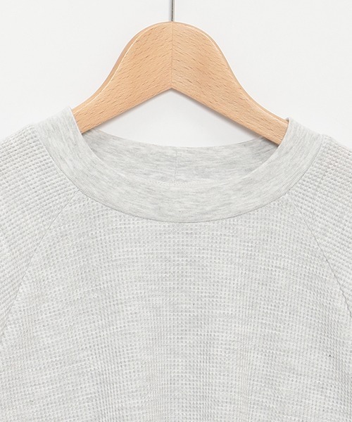 petit main LIEN(プティマインリアン)の「【LADIES】ワッフルロングスリーブT(Tシャツ/カットソー・レディース・ライトグリーン/ネイビー/オフホワイト/トップグレー/ラベンダー・FREE)」の8枚目の写真
