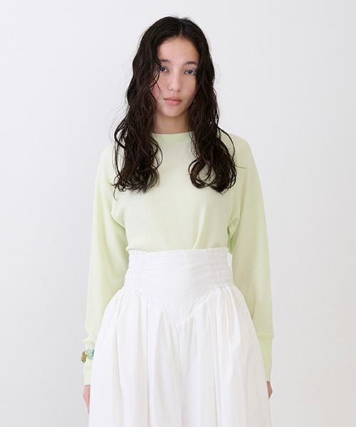 petit main LIEN(プティマインリアン)の「【LADIES】ワッフルロングスリーブT(Tシャツ/カットソー・レディース・ライトグリーン/ネイビー/オフホワイト/トップグレー/ラベンダー・FREE)」の15枚目の写真