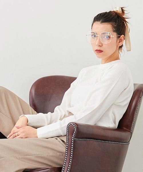 petit main LIEN(プティマインリアン)の「【LADIES】ワッフルロングスリーブT(Tシャツ/カットソー・レディース・ライトグリーン/ネイビー/オフホワイト/トップグレー/ラベンダー・FREE)」の11枚目の写真