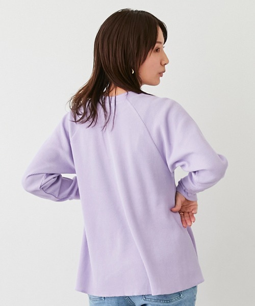 petit main LIEN(プティマインリアン)の「【LADIES】ワッフルロングスリーブT(Tシャツ/カットソー・レディース・ライトグリーン/ネイビー/オフホワイト/トップグレー/ラベンダー・FREE)」の19枚目の写真