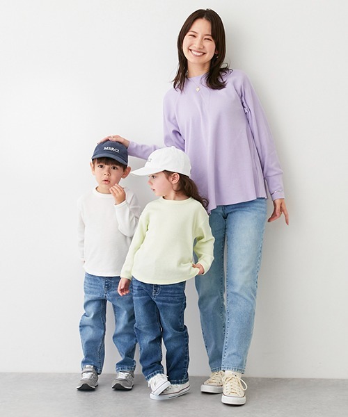 petit main LIEN(プティマインリアン)の「【LADIES】ワッフルロングスリーブT(Tシャツ/カットソー・レディース・ライトグリーン/ネイビー/オフホワイト/トップグレー/ラベンダー・FREE)」の21枚目の写真