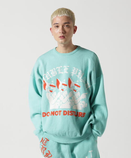 TAIN DOUBLE PUSH（タインダブルプッシュ）の「TAIN DOUBLE PUSH/タインダブルプッシュ/別注KNIT CREW（ニット/セーター・メンズ・ブラック/モスグリーン/ホワイト・L/XL/M）」の3枚目の写真