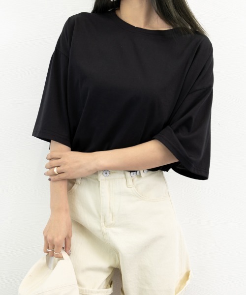 Miniministore(ミニミニストア)の「半袖チュニックTシャツ サイドスリット半袖(Tシャツ/カットソー・レディース・ライトグレー/ミント/ベージュ/ブラック/ホワイト/ピンク・XL/L)」の16枚目の写真