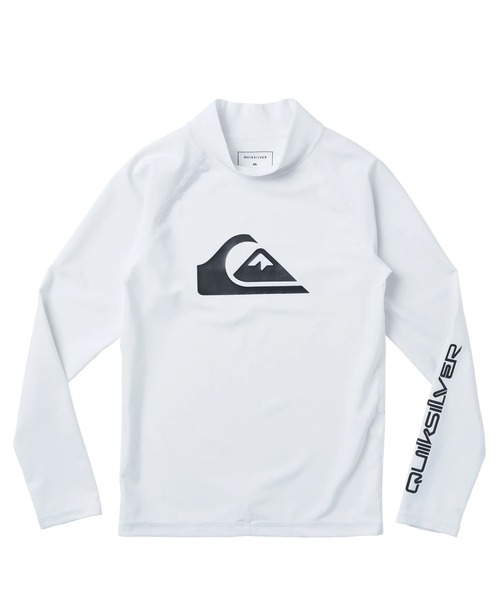 Quiksilver(クイックシルバー)の「ALL TIME LR YOUTH/クイックシルバーキッズワンポイントロゴ長袖ラッシュガード(水着)(ラッシュガード・キッズ・ホワイト/ブラック系その他/ブラック/カーキ・110/120/130/140/150/160/100)」の2枚目の写真