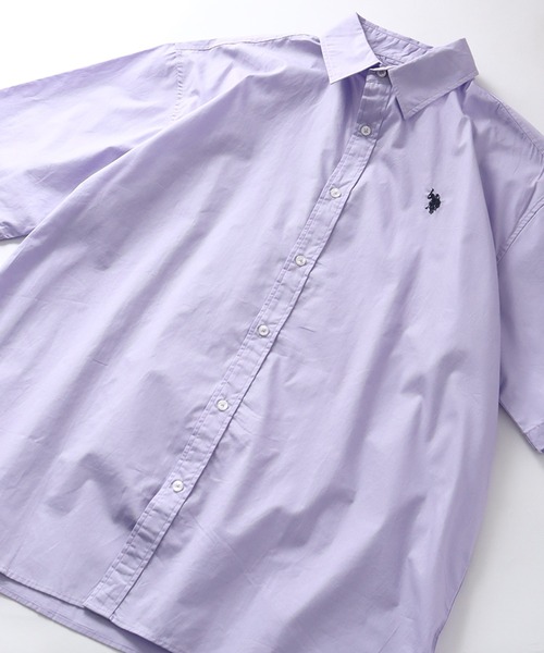 U.S. POLO ASSN.（ユーエスポロアッスン）の「【U.S. POLO ASSN./ユーエスポロアッスン】ワンポイント刺繍 オーバーサイズ 半袖レギュラーカラーシャツ（シャツ/ブラウス・メンズ・ホワイト系その他/ホワイト/ネイビー/ブルー系その他/インディゴブルー/ライラック・M/L/LL）」の6枚目の写真