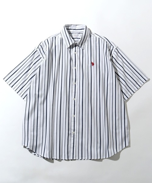 U.S. POLO ASSN.（ユーエスポロアッスン）の「【U.S. POLO ASSN./ユーエスポロアッスン】ワンポイント刺繍 オーバーサイズ 半袖レギュラーカラーシャツ（シャツ/ブラウス・メンズ・ホワイト系その他/ホワイト/ネイビー/ブルー系その他/インディゴブルー/ライラック・M/L/LL）」の21枚目の写真