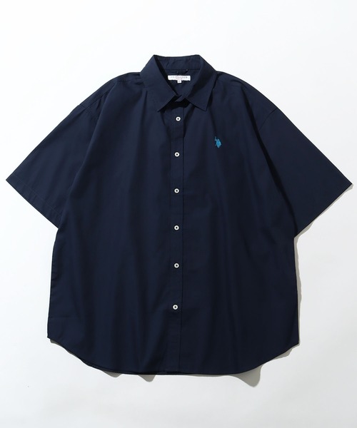 U.S. POLO ASSN.（ユーエスポロアッスン）の「【U.S. POLO ASSN./ユーエスポロアッスン】ワンポイント刺繍 オーバーサイズ 半袖レギュラーカラーシャツ（シャツ/ブラウス・メンズ・ホワイト系その他/ホワイト/ネイビー/ブルー系その他/インディゴブルー/ライラック・M/L/LL）」の15枚目の写真