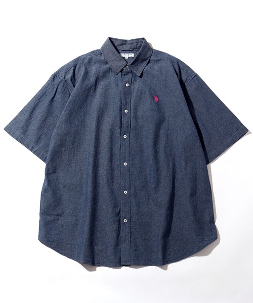 U.S. POLO ASSN.（ユーエスポロアッスン）の「【U.S. POLO ASSN./ユーエスポロアッスン】ワンポイント刺繍 オーバーサイズ 半袖レギュラーカラーシャツ（シャツ/ブラウス・メンズ・ホワイト系その他/ホワイト/ネイビー/ブルー系その他/インディゴブルー/ライラック・M/L/LL）」の19枚目の写真