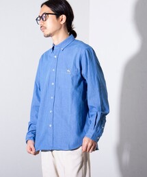 GLOSTER | 【GLOSTER/グロスター】フレンチブルドッグ刺繍 ボタンダウンシャツ ワンポイント刺繍(シャツ/ブラウス)