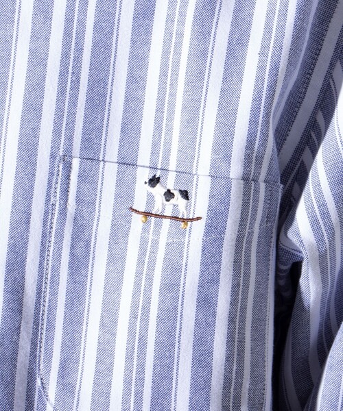GLOSTER（グロスター）の「【GLOSTER/グロスター】フレンチブルドッグ刺繍 ボタンダウンシャツ ワンポイント刺繍（シャツ/ブラウス・メンズ・ホワイト/サックスブルー/インディゴブルー/ブルー系その他7/ミント/ベージュ系その他3・M/L/S）」の18枚目の写真