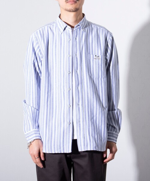 GLOSTER（グロスター）の「【GLOSTER/グロスター】フレンチブルドッグ刺繍 ボタンダウンシャツ ワンポイント刺繍（シャツ/ブラウス・メンズ・ホワイト/サックスブルー/インディゴブルー/ブルー系その他7/ミント/ベージュ系その他3・M/L/S）」の21枚目の写真