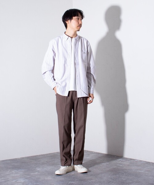 GLOSTER（グロスター）の「【GLOSTER/グロスター】フレンチブルドッグ刺繍 ボタンダウンシャツ ワンポイント刺繍（シャツ/ブラウス・メンズ・ホワイト/サックスブルー/インディゴブルー/ブルー系その他7/ミント/ベージュ系その他3・M/L/S）」の22枚目の写真