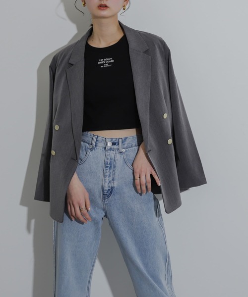 SENSE OF PLACE by URBAN RESEARCH（センスオブプレイスバイアーバンリサーチ）の「メタルボタンテーラードジャケット（その他アウター・レディース・ブラック/グレー/ベージュ・ONE）」の3枚目の写真