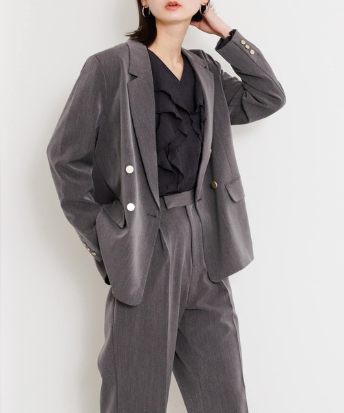 SENSE OF PLACE by URBAN RESEARCH（センスオブプレイスバイアーバンリサーチ）の「メタルボタンテーラードジャケット（その他アウター・レディース・ブラック/グレー/ベージュ・ONE）」の6枚目の写真