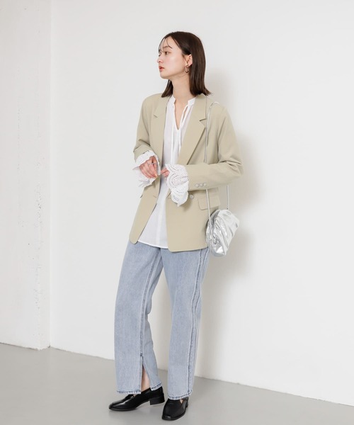 SENSE OF PLACE by URBAN RESEARCH（センスオブプレイスバイアーバンリサーチ）の「メタルボタンテーラードジャケット（その他アウター・レディース・ブラック/グレー/ベージュ・ONE）」の21枚目の写真