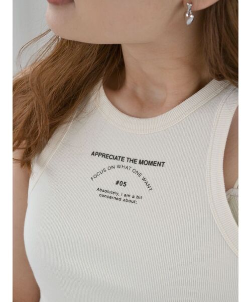 Ungrid（アングリッド）の「ロゴアメスリショートタンクトップ（タンクトップ・レディース・オレンジ/オフホワイト/ネイビー・FREE）」の4枚目の写真