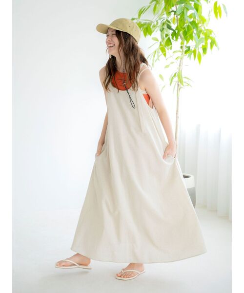 Ungrid（アングリッド）の「ロゴアメスリショートタンクトップ（タンクトップ・レディース・オレンジ/オフホワイト/ネイビー・FREE）」の5枚目の写真