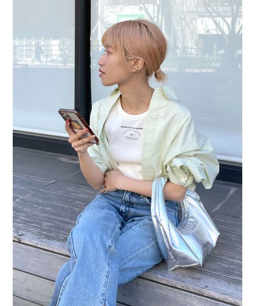 Ungrid（アングリッド）の「ロゴアメスリショートタンクトップ（タンクトップ・レディース・オレンジ/オフホワイト/ネイビー・FREE）」の14枚目の写真