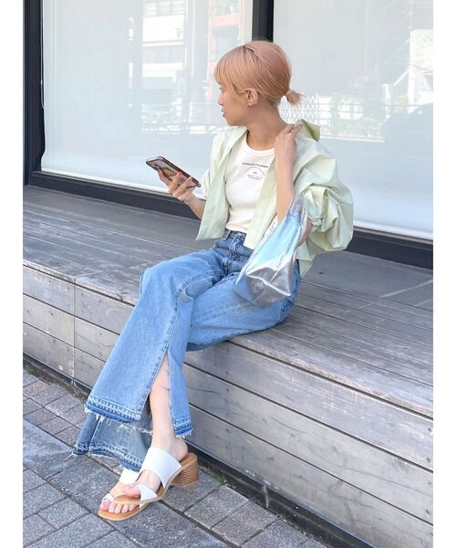 Ungrid（アングリッド）の「ロゴアメスリショートタンクトップ（タンクトップ・レディース・オレンジ/オフホワイト/ネイビー・FREE）」の15枚目の写真