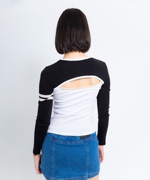 ANNA SUI NYC（アナ スイ エヌ ワイ シー）の「ANNA SUI NYC SPORT クレリック ロングスリーブ Tシャツ  【SP】（Tシャツ/カットソー・レディース・ブラック/ブルー・M/S）」の3枚目の写真