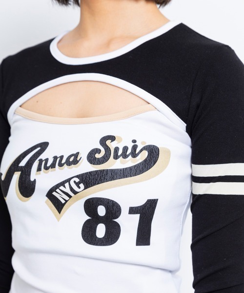 ANNA SUI NYC（アナ スイ エヌ ワイ シー）の「ANNA SUI NYC SPORT クレリック ロングスリーブ Tシャツ  【SP】（Tシャツ/カットソー・レディース・ブラック/ブルー・M/S）」の5枚目の写真