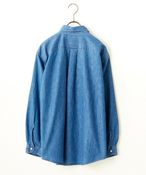 DANTON（ダントン）の「[DANTON/ダントン] ドットボタン ダンガリーデニムボタンダウンシャツ（シャツ/ブラウス・レディース・ライトインディゴブルー・40/38）」の2枚目の写真