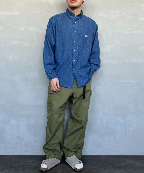 DANTON（ダントン）の「[DANTON/ダントン] ドットボタン ダンガリーデニムボタンダウンシャツ（シャツ/ブラウス・レディース・ライトインディゴブルー・40/38）」の12枚目の写真
