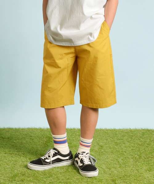 GLAZOS（グラソス）の「【プチプラ】【セットアップ対応】タイプライター・イージーハーフパンツ（その他パンツ・キッズ・ベージュ/イエロー/ネイビー/ブルー/カーキ/マルチ・140cm/150cm/160cm/170cm/130cm）」の5枚目の写真