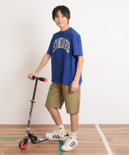 GLAZOS（グラソス）の「【プチプラ】【セットアップ対応】タイプライター・イージーハーフパンツ（その他パンツ・キッズ・ベージュ/イエロー/ネイビー/ブルー/カーキ/マルチ・140cm/150cm/160cm/170cm/130cm）」の7枚目の写真