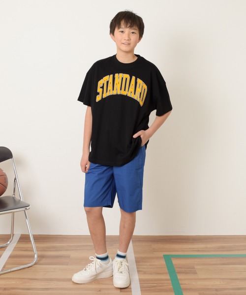 GLAZOS（グラソス）の「【プチプラ】【セットアップ対応】タイプライター・イージーハーフパンツ（その他パンツ・キッズ・ベージュ/イエロー/ネイビー/ブルー/カーキ/マルチ・140cm/150cm/160cm/170cm/130cm）」の8枚目の写真