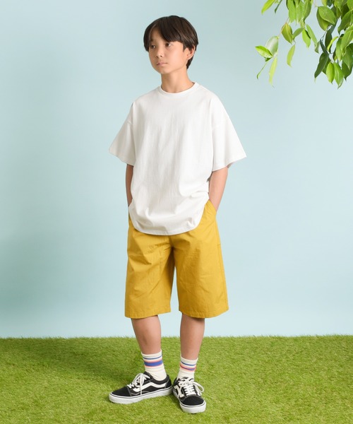 GLAZOS（グラソス）の「【プチプラ】【セットアップ対応】タイプライター・イージーハーフパンツ（その他パンツ・キッズ・ベージュ/イエロー/ネイビー/ブルー/カーキ/マルチ・140cm/150cm/160cm/170cm/130cm）」の9枚目の写真