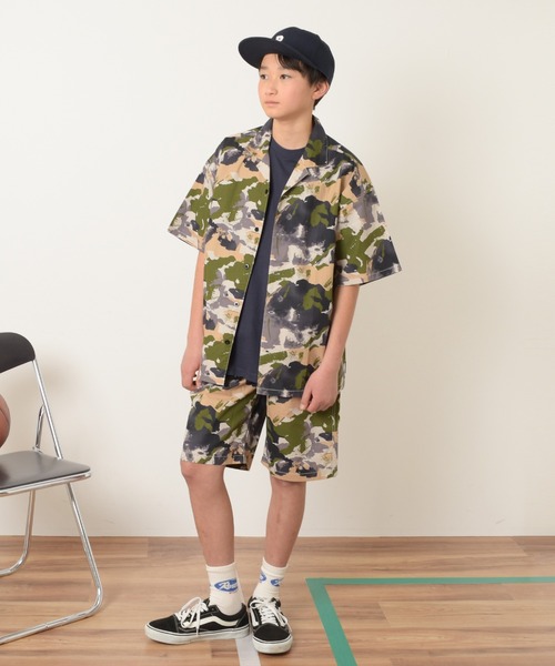 GLAZOS（グラソス）の「【プチプラ】【セットアップ対応】タイプライター・イージーハーフパンツ（その他パンツ・キッズ・ベージュ/イエロー/ネイビー/ブルー/カーキ/マルチ・140cm/150cm/160cm/170cm/130cm）」の12枚目の写真