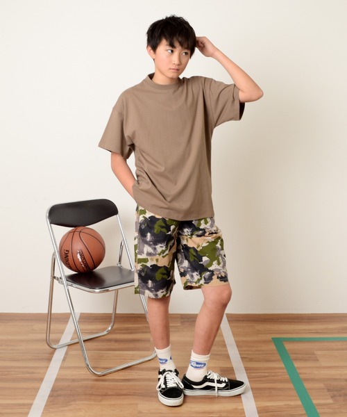 GLAZOS（グラソス）の「【プチプラ】【セットアップ対応】タイプライター・イージーハーフパンツ（その他パンツ・キッズ・ベージュ/イエロー/ネイビー/ブルー/カーキ/マルチ・140cm/150cm/160cm/170cm/130cm）」の13枚目の写真