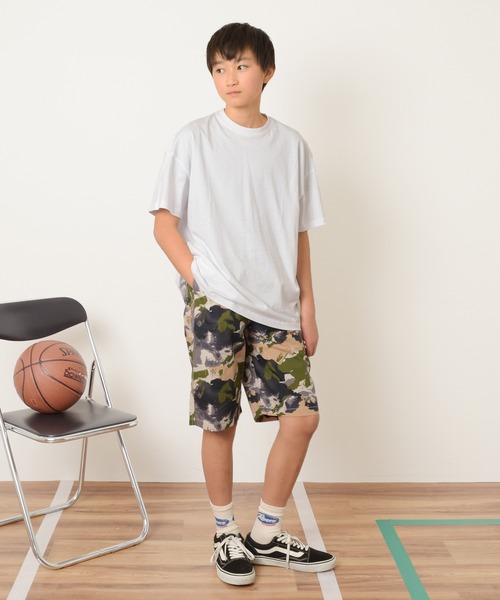 GLAZOS（グラソス）の「【プチプラ】【セットアップ対応】タイプライター・イージーハーフパンツ（その他パンツ・キッズ・ベージュ/イエロー/ネイビー/ブルー/カーキ/マルチ・140cm/150cm/160cm/170cm/130cm）」の14枚目の写真