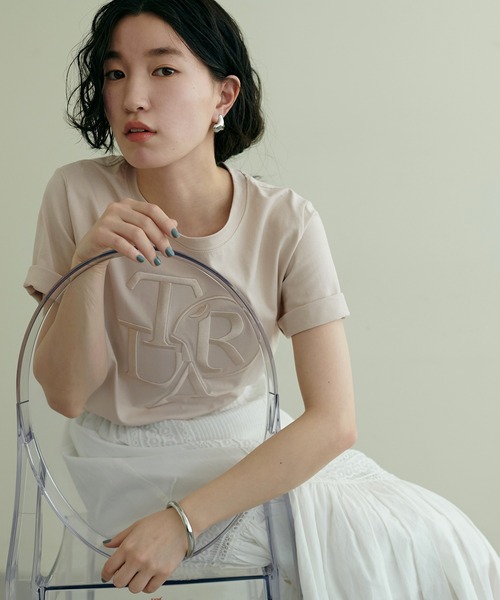 LARUTA（ラルータ）の「【LARUTA】厚盛ロゴ刺繍T（Tシャツ/カットソー・レディース・ベージュ/ピンク/チャコールグレー/オフホワイト/ホワイト系その他/ネイビー・FREE）」の17枚目の写真