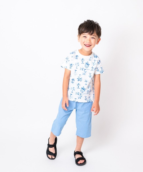 Moujonjon（ムージョンジョン）の「ヤシの木柄半袖Tシャツ（Tシャツ/カットソー・キッズ・ホワイト・80/90/100/110/120/130/140）」の7枚目の写真