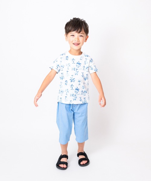 Moujonjon（ムージョンジョン）の「ヤシの木柄半袖Tシャツ（Tシャツ/カットソー・キッズ・ホワイト・80/90/100/110/120/130/140）」の8枚目の写真