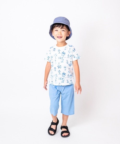 Moujonjon（ムージョンジョン）の「ヤシの木柄半袖Tシャツ（Tシャツ/カットソー・キッズ・ホワイト・80/90/100/110/120/130/140）」の9枚目の写真