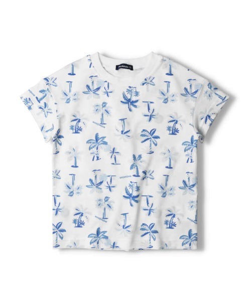 Moujonjon（ムージョンジョン）の「ヤシの木柄半袖Tシャツ（Tシャツ/カットソー・キッズ・ホワイト・80/90/100/110/120/130/140）」の2枚目の写真