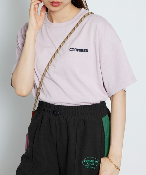 CONVERSE(コンバース)の「【CONVERSE】ワンポイント ロゴ刺繍Tシャツ /4282-9833(Tシャツ/カットソー・レディース・ピンク/ブルー/ホワイト/ブラック・M/L)」の4枚目の写真