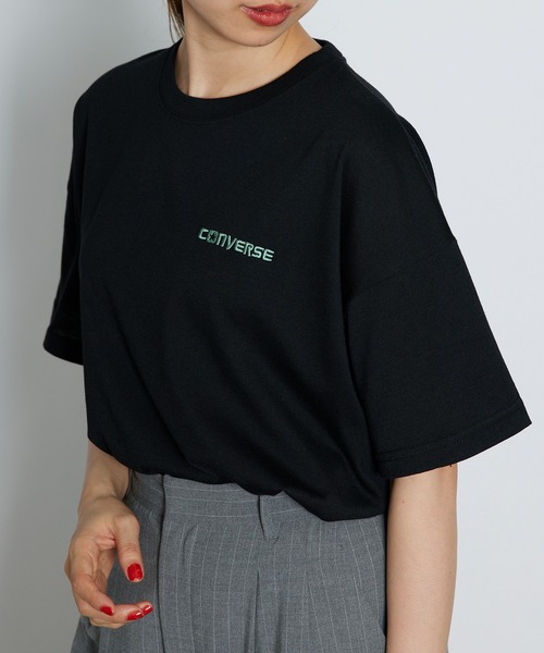 CONVERSE(コンバース)の「【CONVERSE】ワンポイント ロゴ刺繍Tシャツ /4282-9833(Tシャツ/カットソー・レディース・ピンク/ブルー/ホワイト/ブラック・M/L)」の1枚目の写真