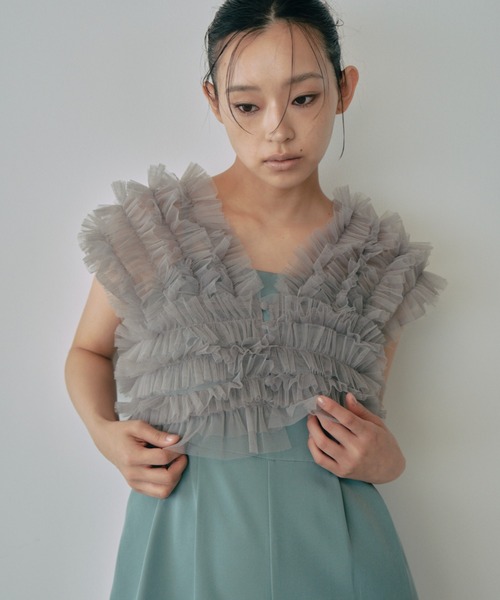 セール】チュールベストオールインワンドレス / tulle vest all in one