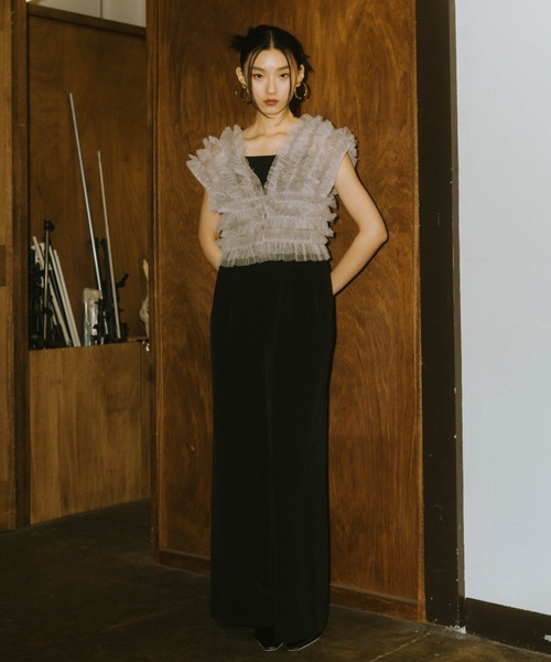 セール】チュールベストオールインワンドレス / tulle vest all in one