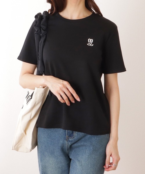 セール】ラウンドネック ワンポイント ベーシック 半袖 Tシャツ